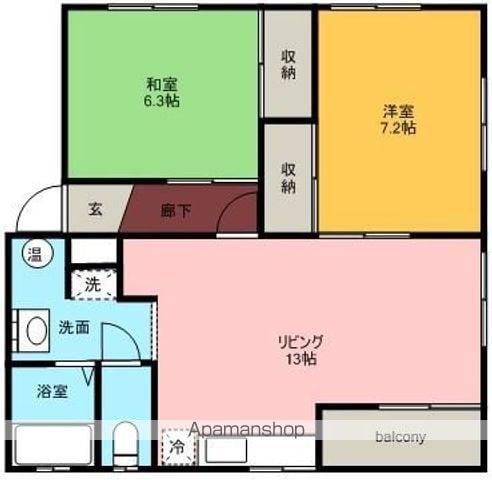 コーポあわら(2LDK/2階)の間取り写真