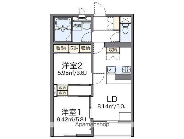 レオパレスGREENPARK(2DK/2階)の間取り写真