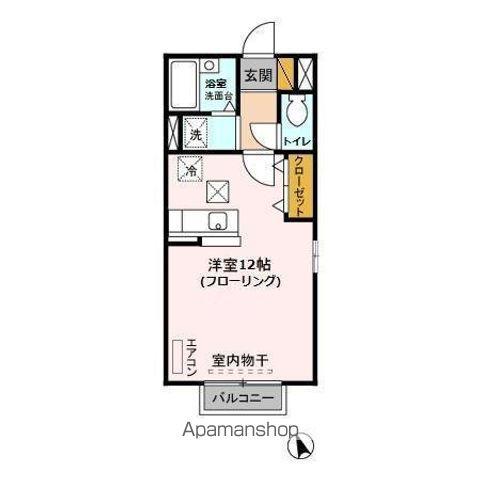 ヴィラパーチェ(ワンルーム/1階)の間取り写真