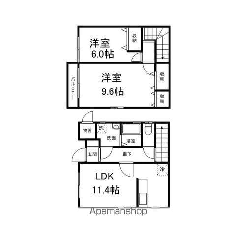 仙石線 小鶴新田駅 徒歩15分 2階建 築17年(2LDK)の間取り写真