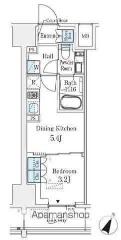 ベルファース神田神保町(1DK/6階)の間取り写真