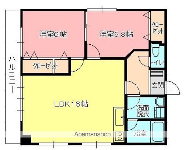 リャノス南本町(2LDK/2階)の間取り写真