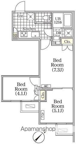 BRICK RESIDENCE 目黒本町(3K/5階)の間取り写真