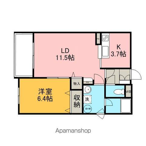 AZZURRO(1LDK/2階)の間取り写真