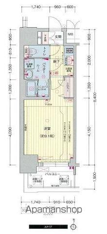 プレサンス錦通 THE 葵(1K/2階)の間取り写真