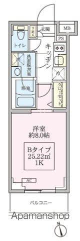 アイルグランデ川口(1K/1階)の間取り写真