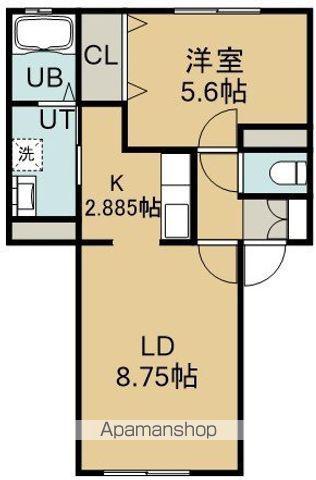ウィルモア花園(1LDK/2階)の間取り写真
