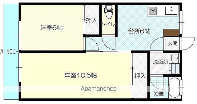 メゾンドF(2DK/3階)の間取り写真