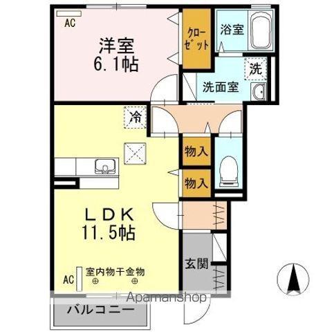 PRIMO Ⅰ(1LDK/1階)の間取り写真