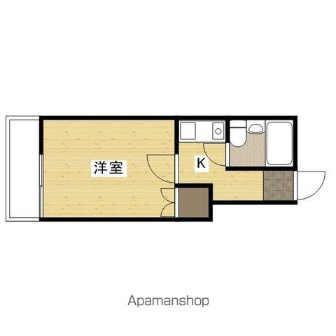 レジデンス大州(1K/4階)の間取り写真