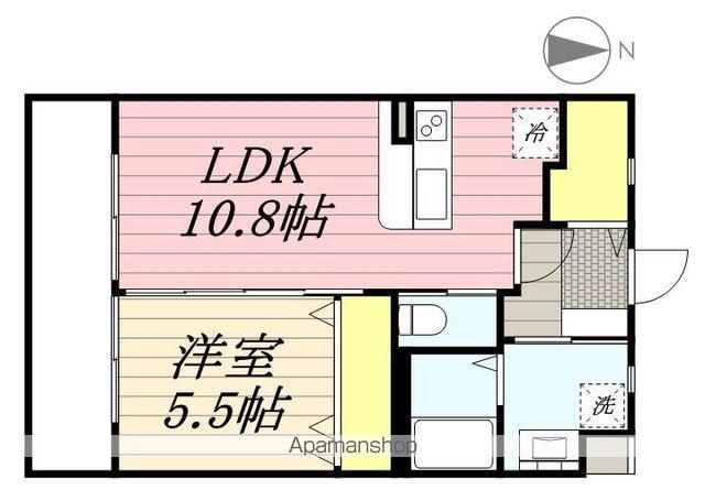 GRANDALE(1LDK/2階)の間取り写真