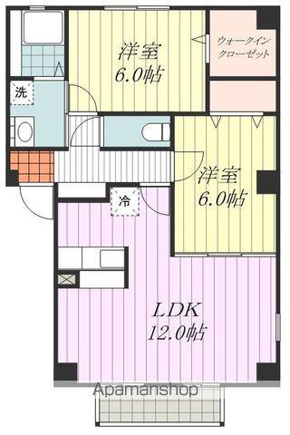 ハピネステイツMRM(2LDK/2階)の間取り写真