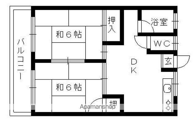 コーポ美香(2DK/2階)の間取り写真