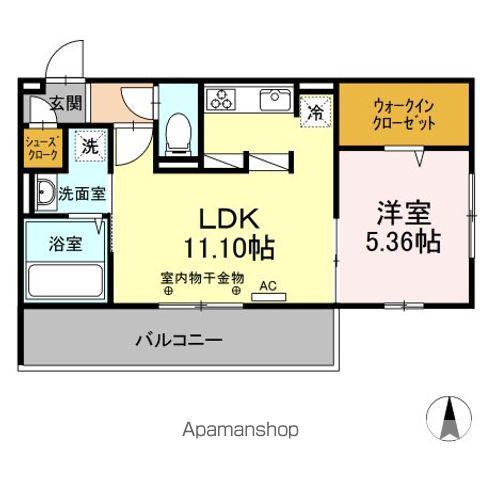 パークハイム上津(1LDK/3階)の間取り写真