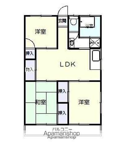 小松ビル(3LDK/4階)の間取り写真