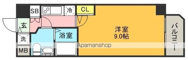 S-RESIDENCE神戸磯上通(1K/13階)の間取り写真