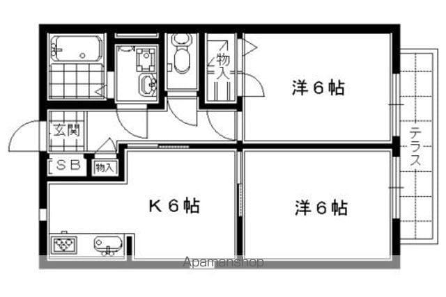 シャーメゾン香音(2DK/1階)の間取り写真