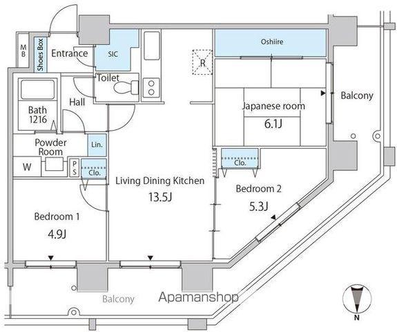 セルリアンホームズ勝どき(3LDK/15階)の間取り写真