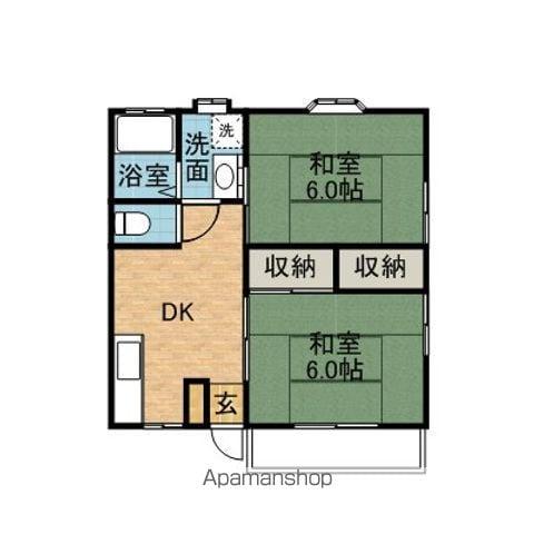 コーポ井口(2DK/2階)の間取り写真