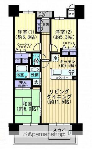 ロイヤルガーデン高松駅南(3LDK/14階)の間取り写真