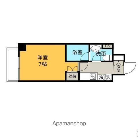 フローライト徳川(1K/4階)の間取り写真