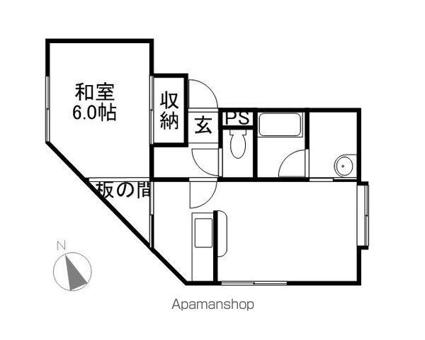 コーポ兼子(1DK/2階)の間取り写真