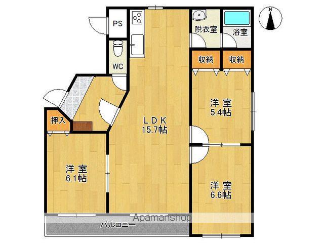 クレセール(3LDK/1階)の間取り写真