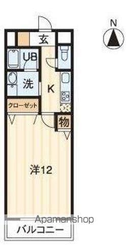 リベルテ太田(1K/3階)の間取り写真