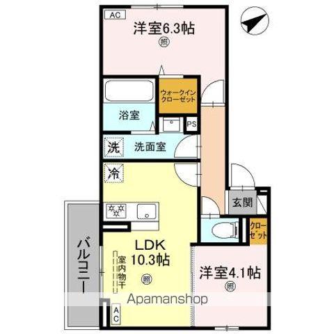 D-ROOM西矢倉(2LDK/3階)の間取り写真