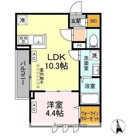セレスティア東向島(1LDK/2階)の間取り写真