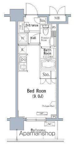 パークアクシス千葉新町(ワンルーム/5階)の間取り写真