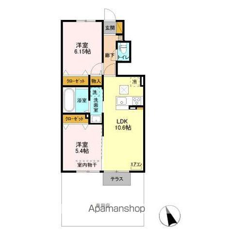 サウスヒルズ3(2LDK/1階)の間取り写真