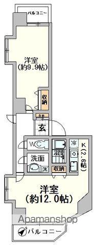 エスタシオン西新宿(1LDK/7階)の間取り写真