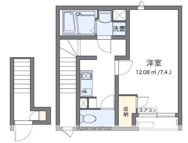 クレイノプロースト(1K/2階)の間取り写真