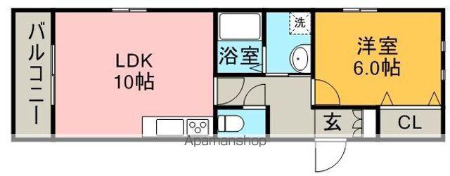 ベルメゾン3(1LDK/2階)の間取り写真