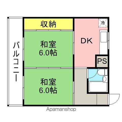 第4ファイブビル(2K/2階)の間取り写真