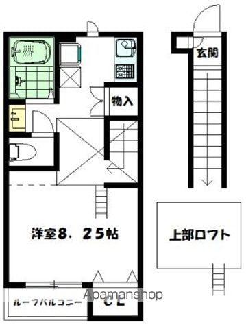 Kアパートメント(1K/2階)の間取り写真