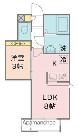 グランフォレット(1LDK/2階)の間取り写真