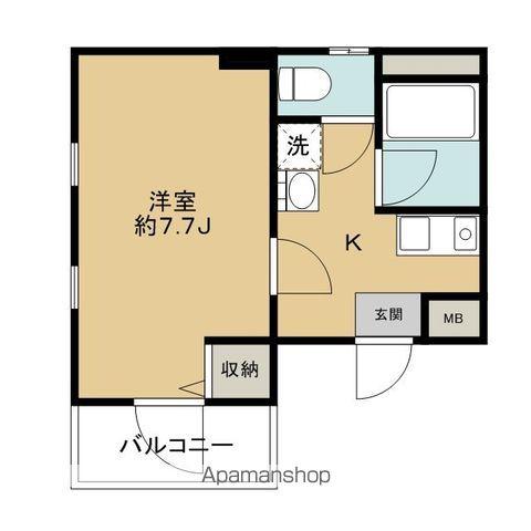 KY・BLD7(1K/4階)の間取り写真