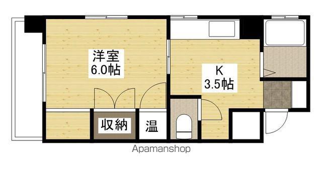的場ハイツ(1K/3階)の間取り写真