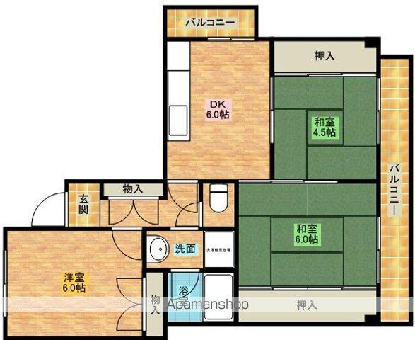 ロイヤルコーポ忠岡(3DK/4階)の間取り写真