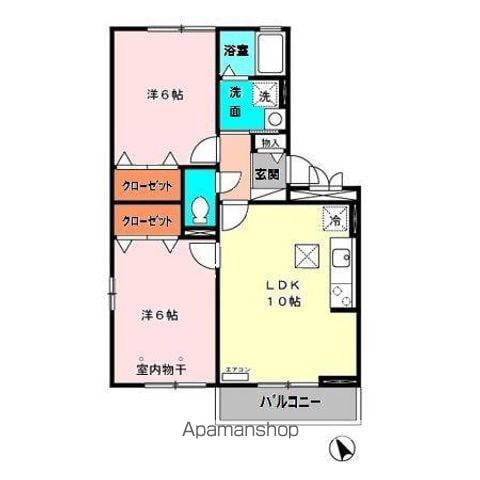 ロイヤルコート大瀬木(2LDK/1階)の間取り写真