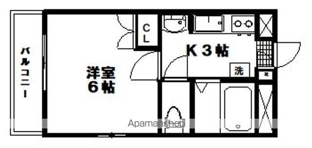 スカイヒルズ川内(1K/3階)の間取り写真