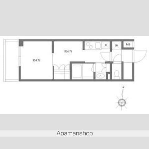 グランパセオ清澄白河Ⅱ(1DK/9階)の間取り写真