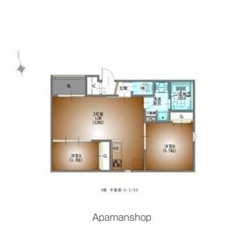 REGALEST SKY 志賀本通(2LDK/1階)の間取り写真