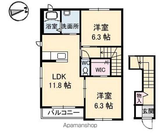 スカイメゾン12番館(2LDK/2階)の間取り写真