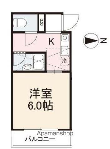 メゾン松福(1K/4階)の間取り写真