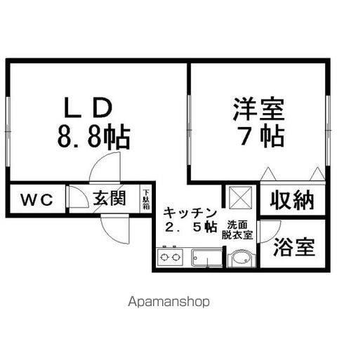 リバティはまなす(1LDK/2階)の間取り写真