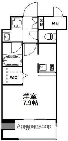 エンクレスト博多駅南STREET(1K/4階)の間取り写真