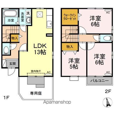 リビングタウン小牧原　Ｂ(3LDK)の間取り写真